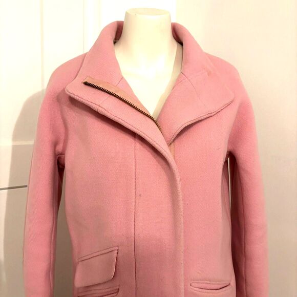 J. Crew Italian Stadium Cloth By Nello Gori Wool Coat Pink Size 2 Preppy Pastel - Picture 10 of 11